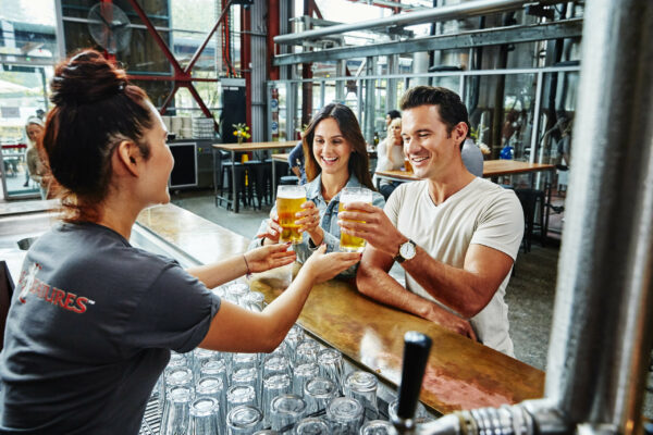 Couple beer tasting at Little Creatures Brewery, Fremantle